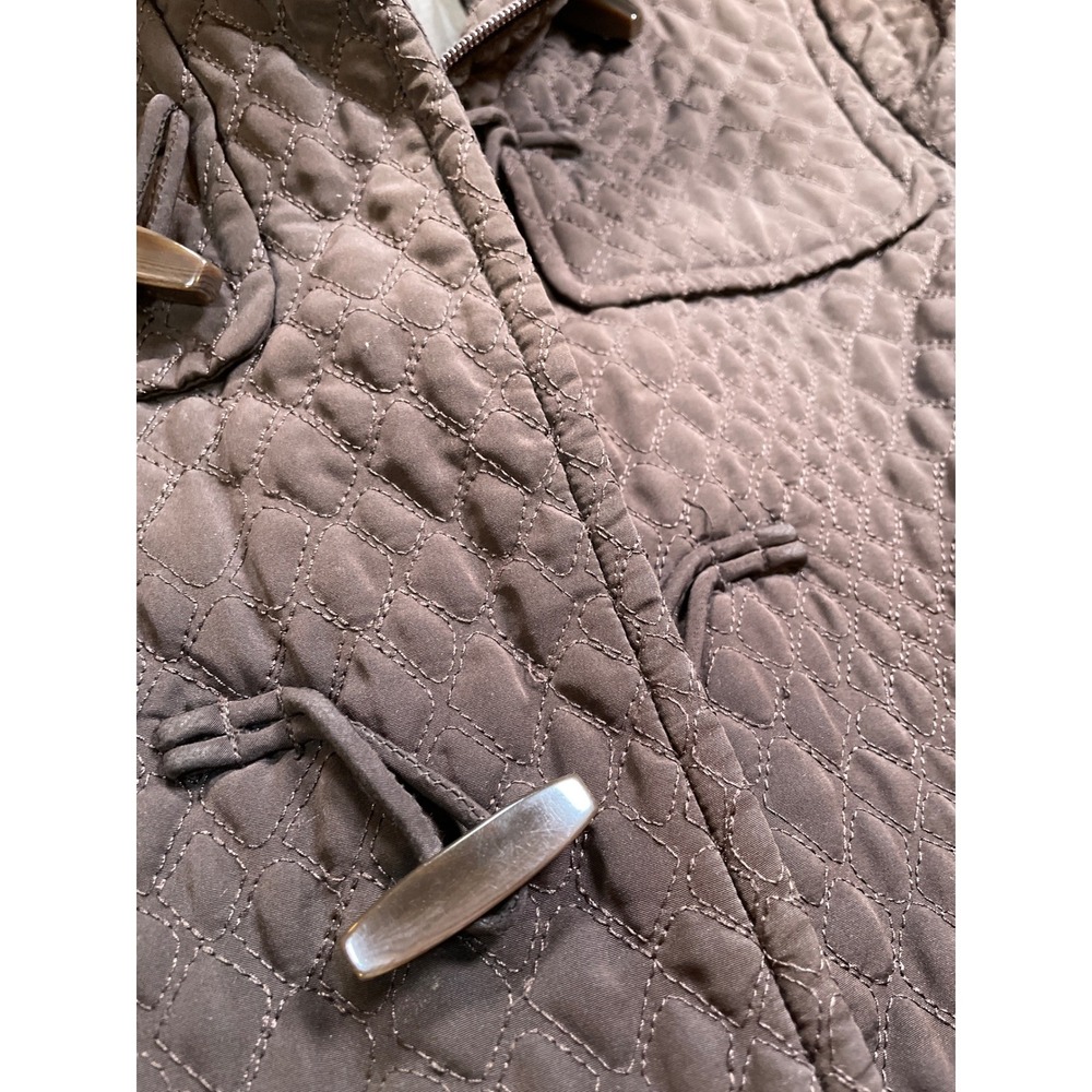 Talbots Quilted Toggle Coat Dark Brown Women's Outerwear Size M - Picture 4 of 5